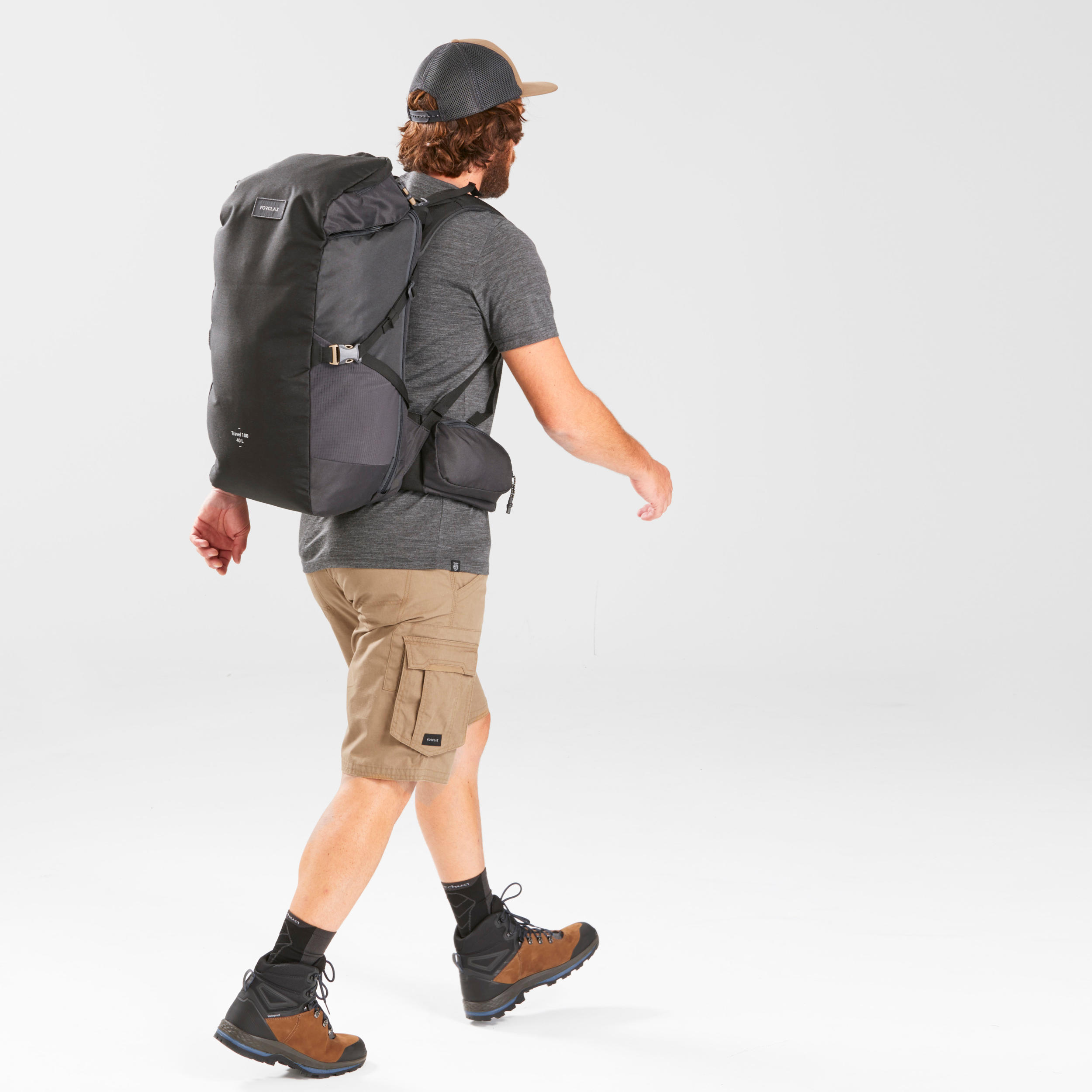 Maleta trekking de viaje, Forclaz, 40 Litros - Negra - Decathlon