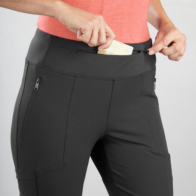 Women's Travel Trekking HeavyDuty Leggings Travel 500 black