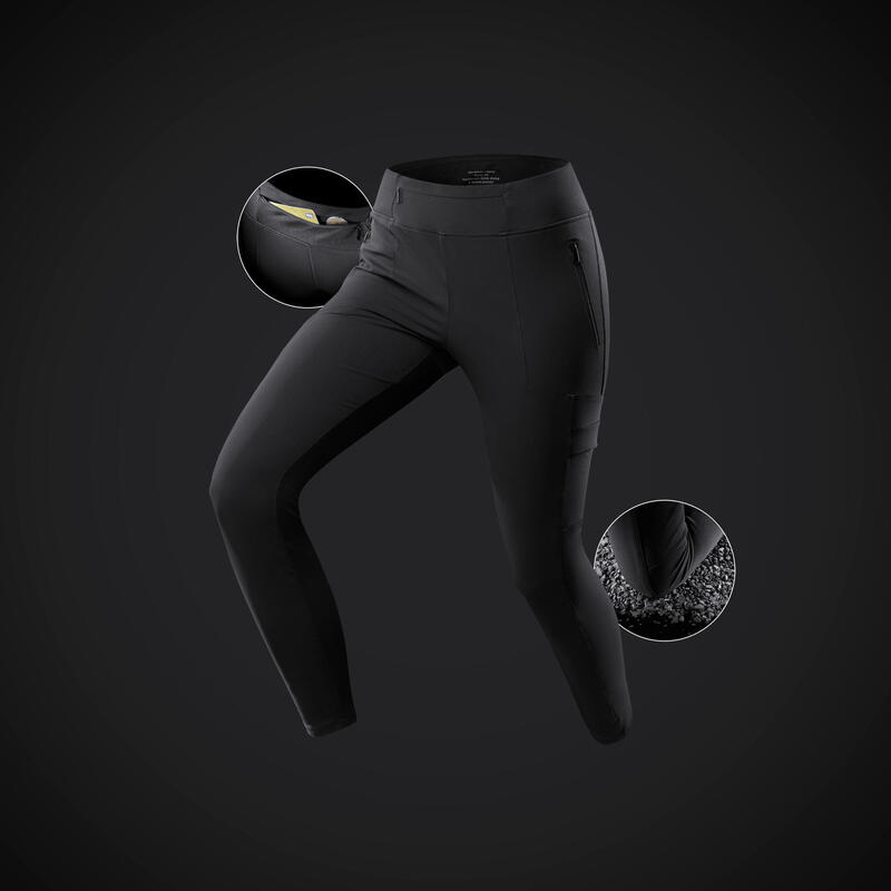 Legging de trek voyage renforcé & multipoches | TRAVEL 500 noir femme