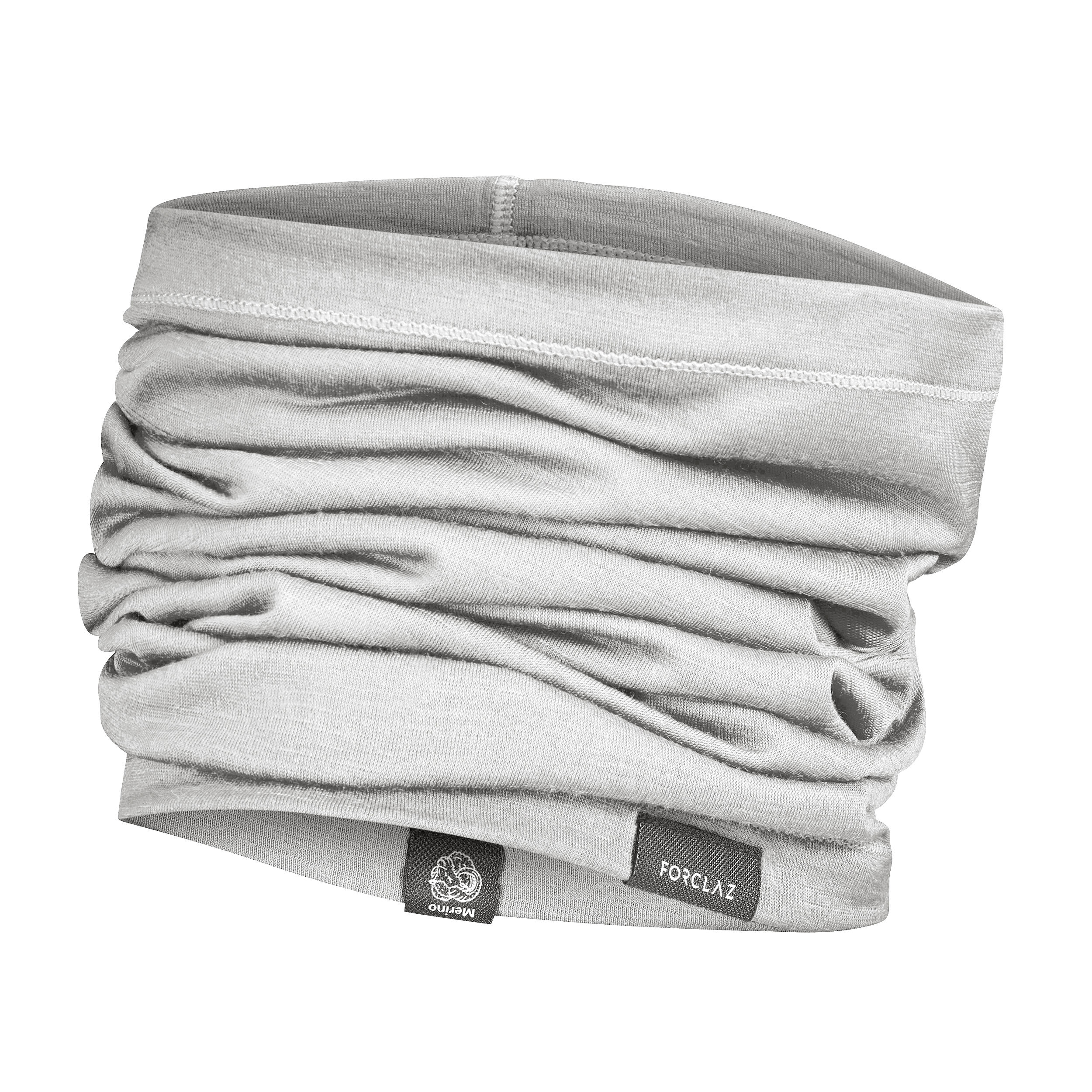 FORCLAZ Multi-Position Merino Wool Tube Scarf - Grey