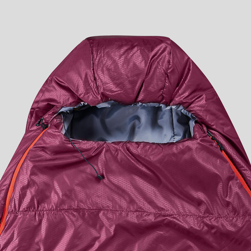 Sac de dormit cu umplutură din vatelină Trekking MT500 5°C Bordo