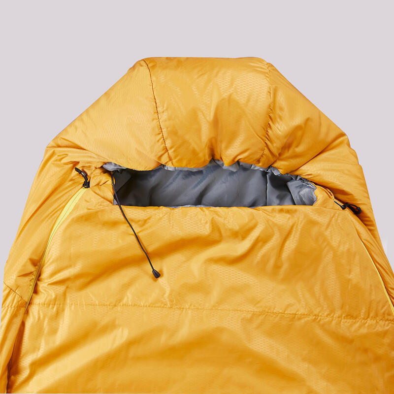 Slaapzak voor trekking MT500 5°C polyester geel