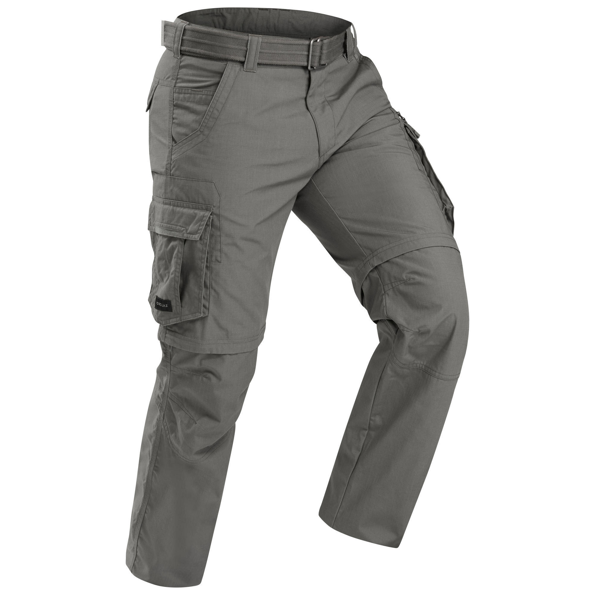 Pantaloni trekking modulabili uomo TRAVEL100 MODUL con cintura