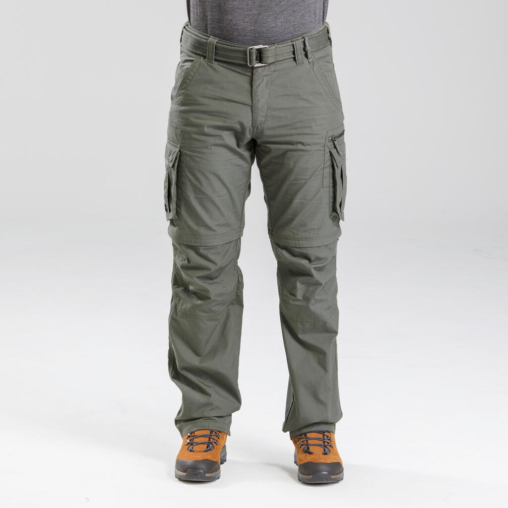 Zip-Off-Hose Herren Cargohose Backpacking - Travel 500 Modul khaki
