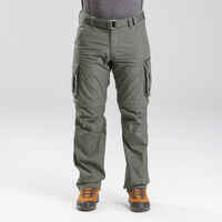 Men's Travel Trekking Zip-Off Cargo Trousers - Travel 100 Zip-Off - khaki