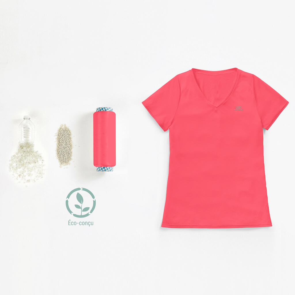 Women's breathable short-sleeved running T-shirt Dry - coral