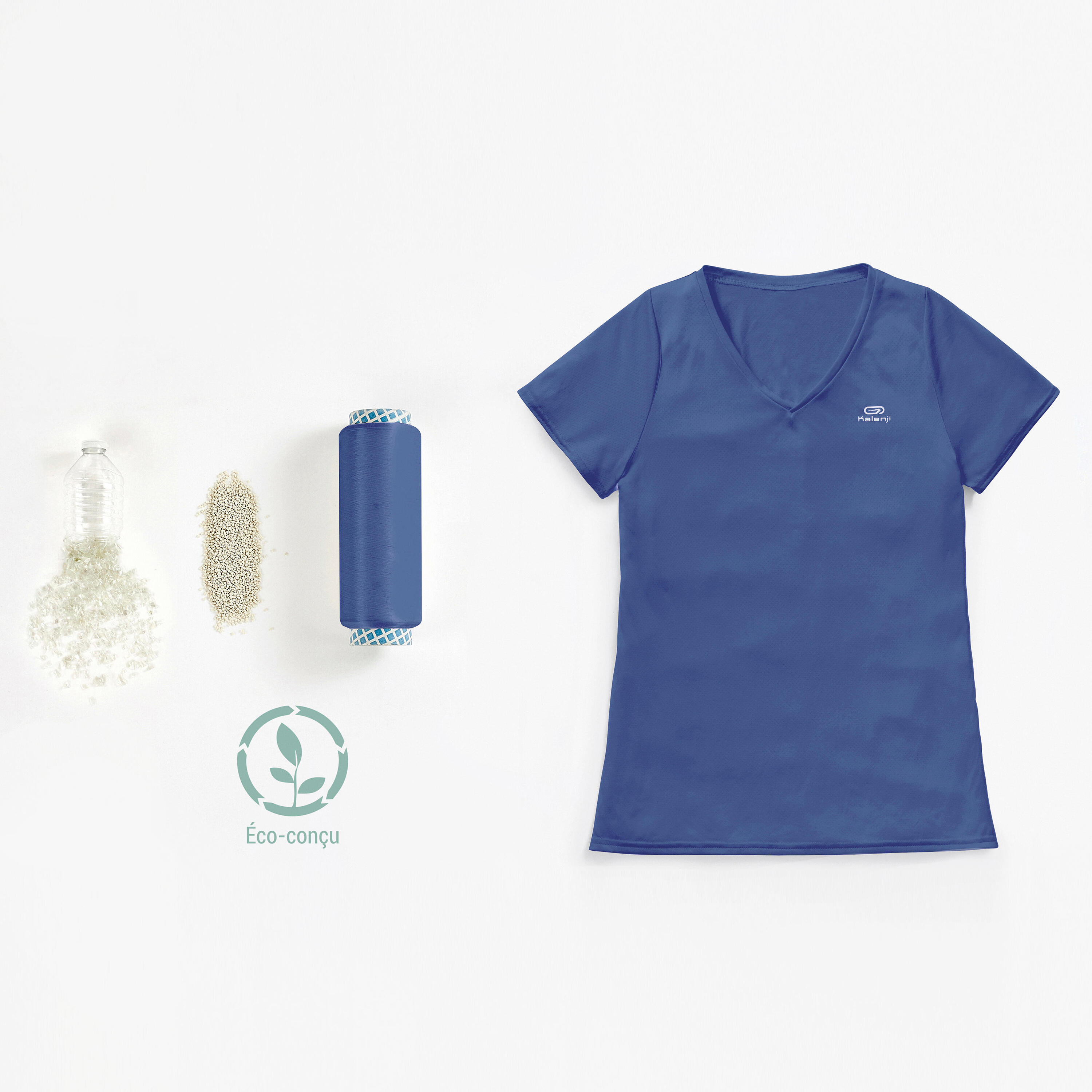 RUN DRY WOMEN'S RUNNING T-SHIRT - BLUE 2/9