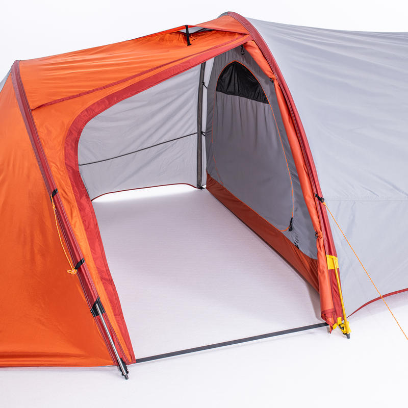 3season trekking tunnel tent TREK 500 grey orange 4 person Decathlon