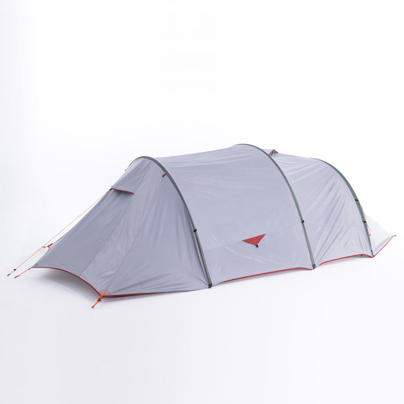 3season trekking tunnel tent TREK 500 grey orange 4 person Decathlon