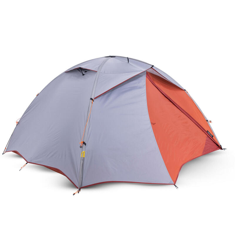 Self-standing 3 Seasons Dome Trekking 2 Person Tent - TREK 500 - Grey Orange