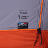 Šator za treking MT900 s tunelom za 2 osobe sivi