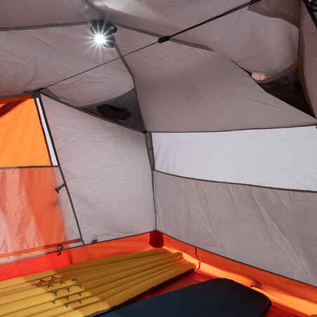Trekking 3 Seasons Freestanding 3-Person Tent Trek 500 - Grey orange