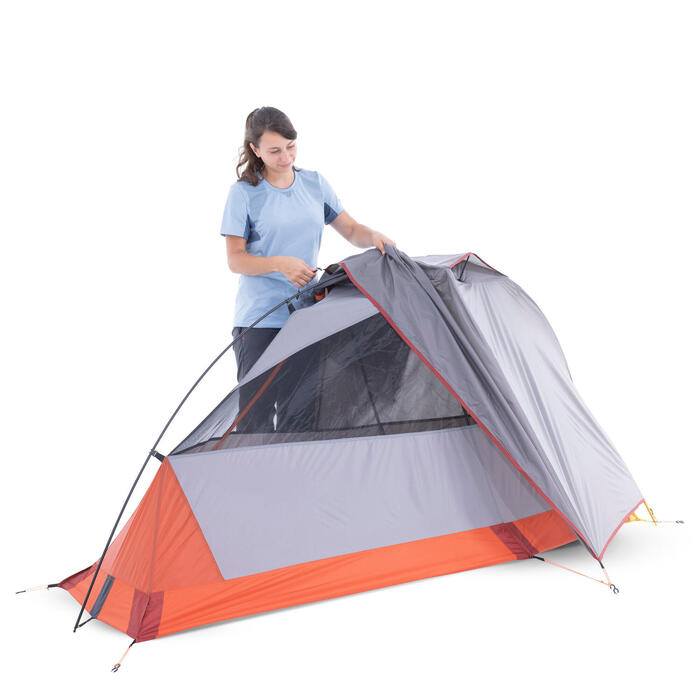 Freestanding 3season Trekking Tent TREK 900 1 Person Grey Decathlon