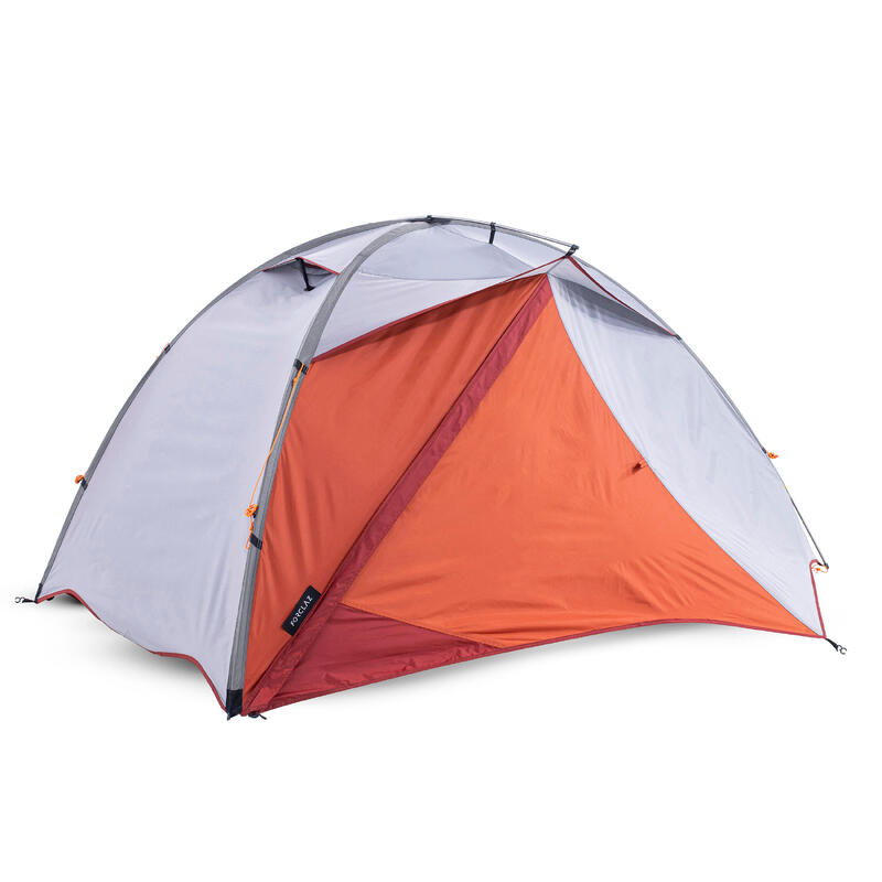 Self-standing 3 Seasons Dome Trekking 2 Person Tent - TREK 500 - Grey Orange