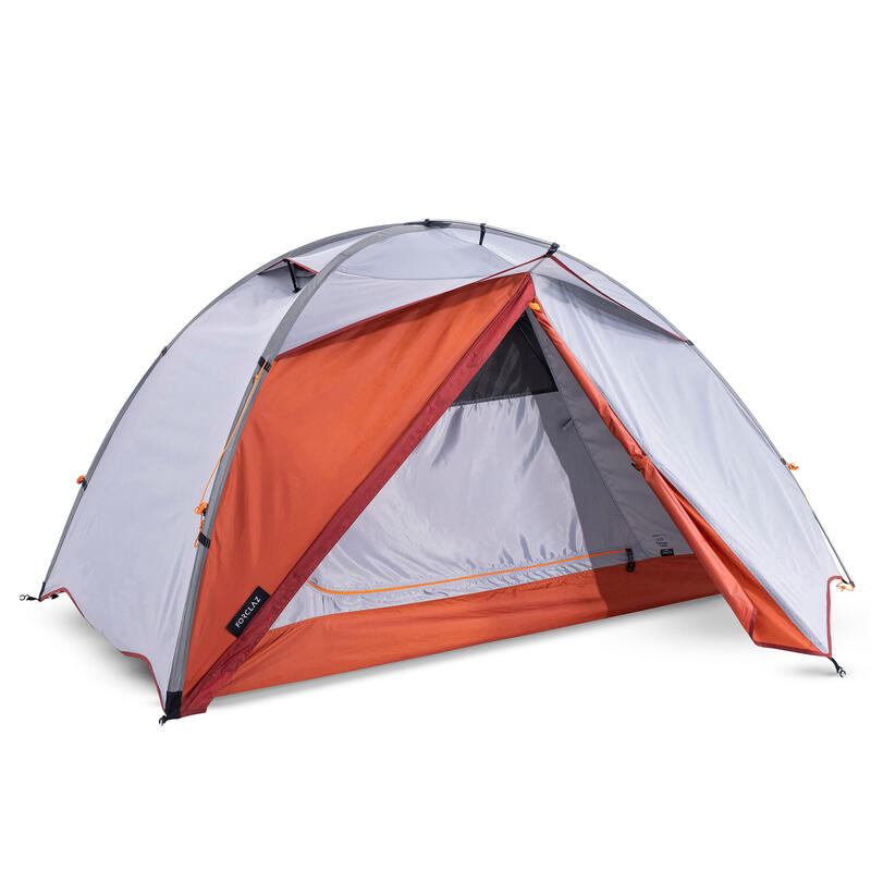 Self-standing 3 Seasons Dome Trekking 2 Person Tent - TREK 500 - Grey Orange