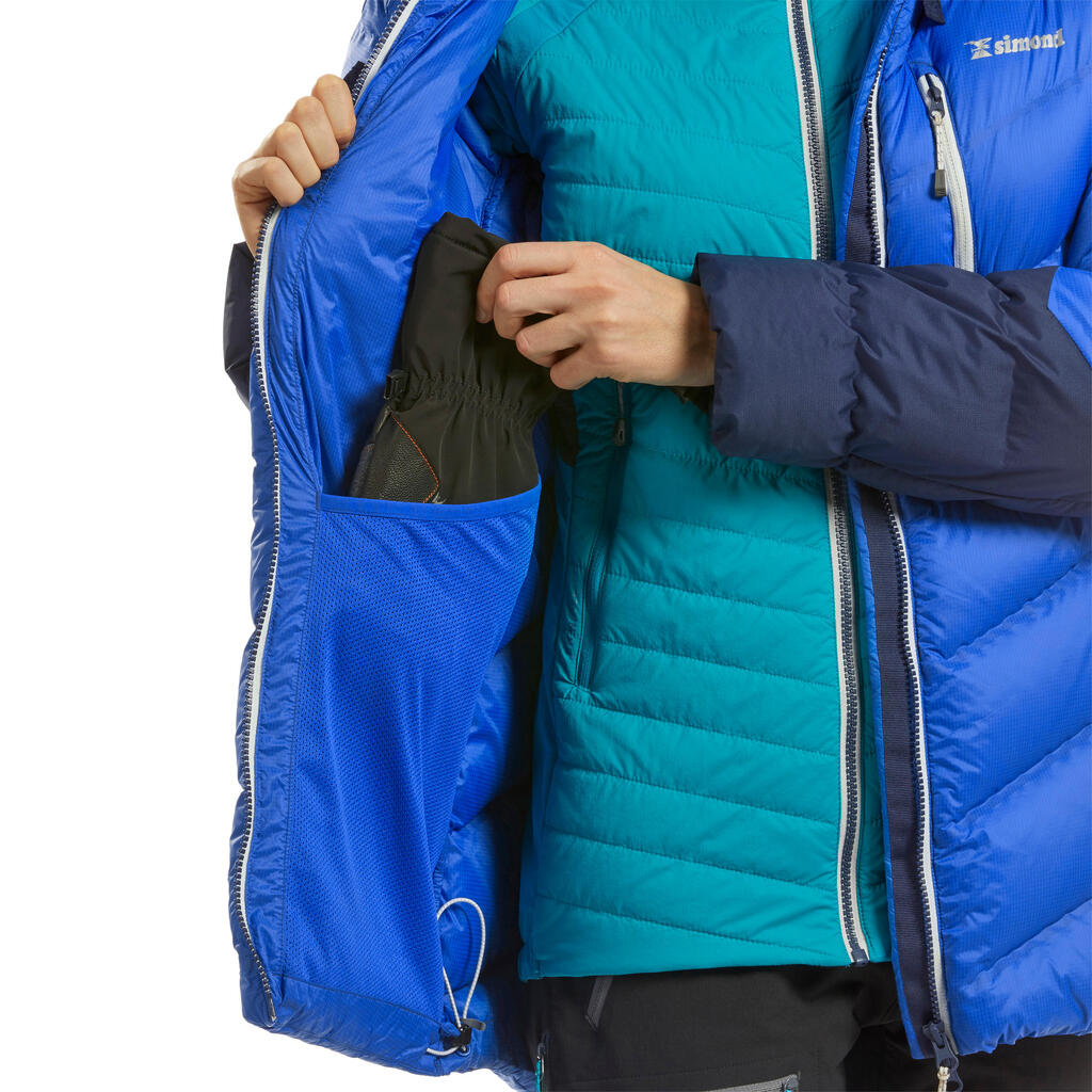 Women's Mountaineering Down Jacket MAKALU - Blue