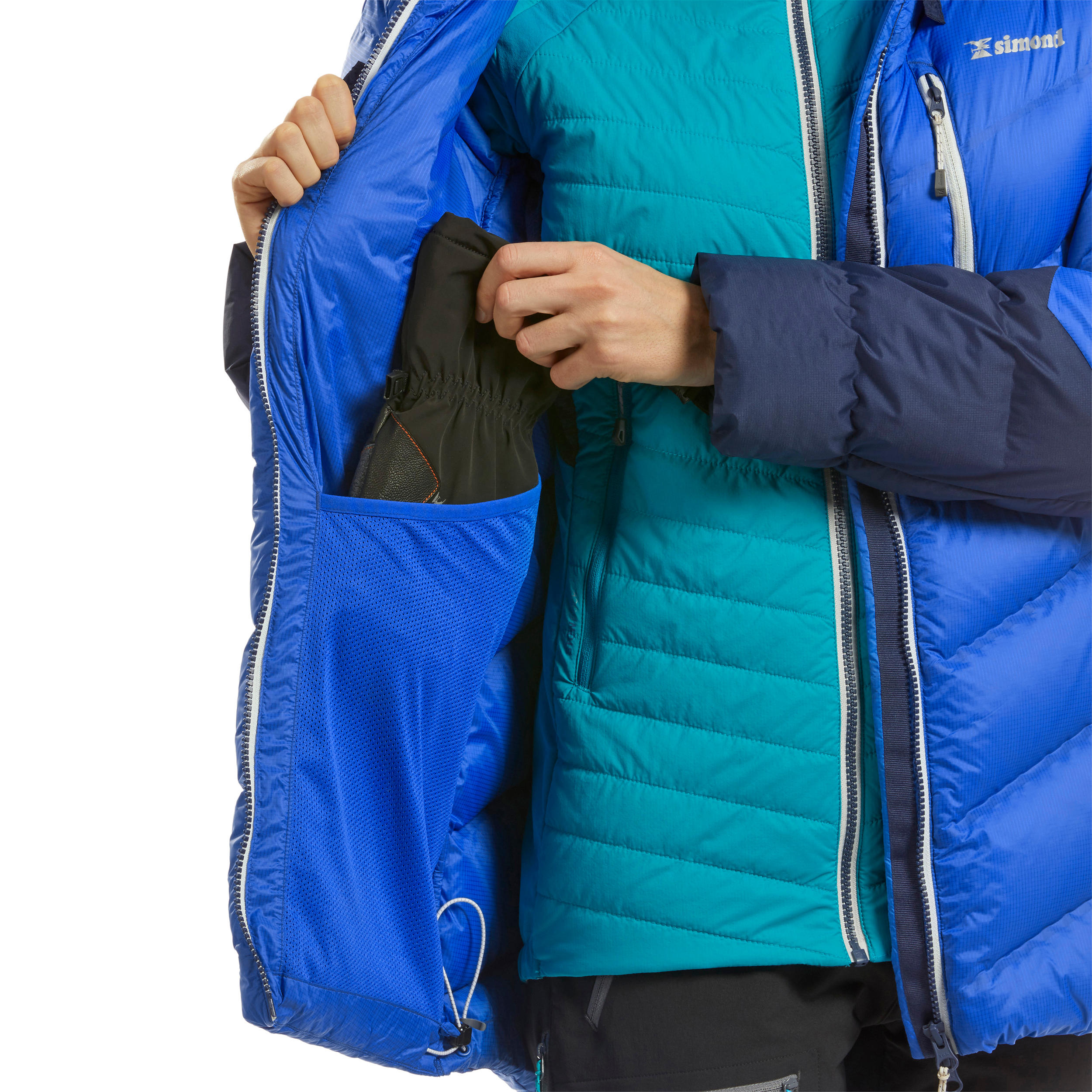 Women's Down Winter Jacket - Makalu Blue - SIMOND