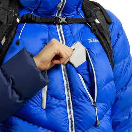 Moteriška alpinistinė pūkinė striukė „Makalu“, mėlyna
