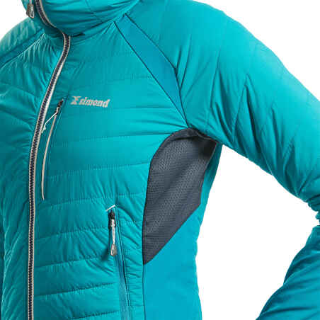Wattierte Jacke Bergsteigen Hybrid Sprint Komfort bis 0 °C Damen türkis