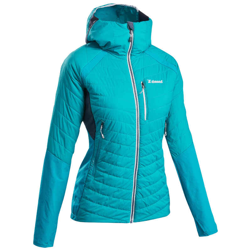 Women’s synthetic hybrid mountaineering down jacket SPRINT - Blue