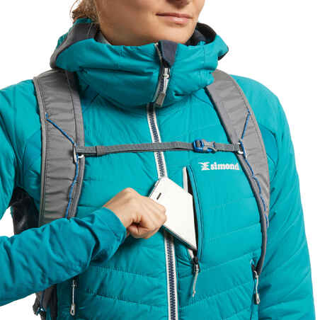 Women’s synthetic hybrid mountaineering down jacket SPRINT - Blue