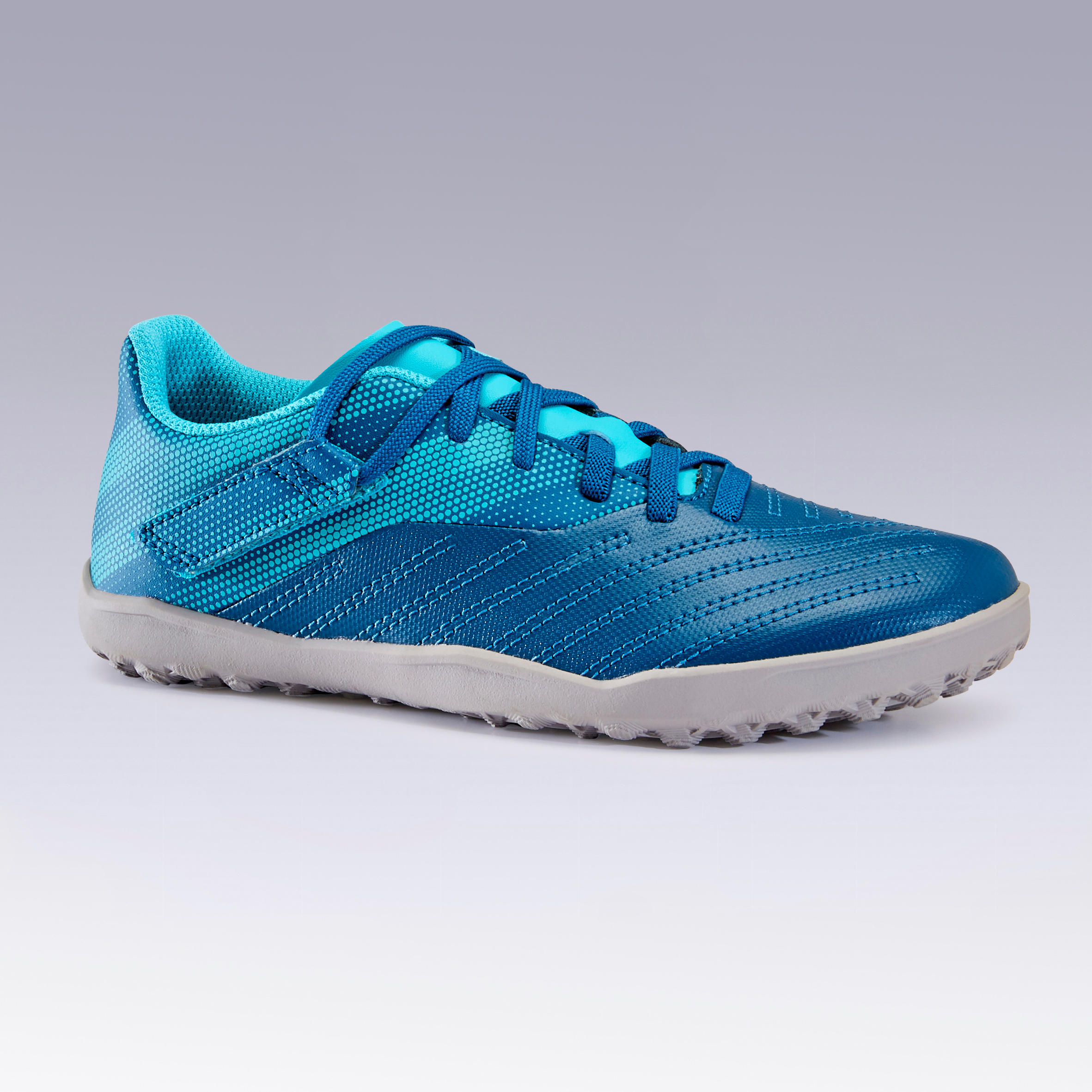 Бутсы футбольные детские на липучке (сороконожки) AGILITY 140 TF голубые KIPSTA