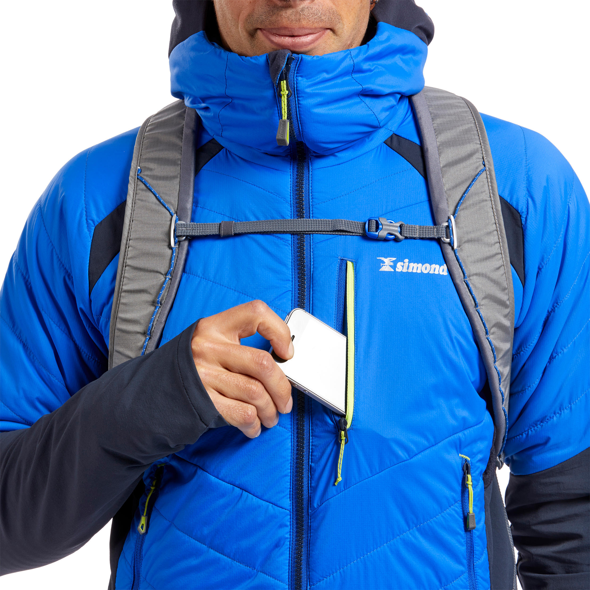 Men’s synthetic hybrid mountaineering down jacket SPRINT - Blue 5/12