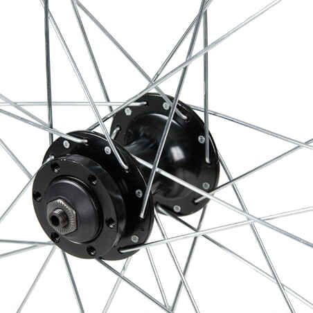 Wheel 28" Front Double-Walled Rim Disc Brake Hybrid Bike - Black