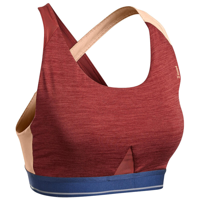 BRASSIÈRE D'ESCALADE - EDGE ROUGE BRIQUE FEMME