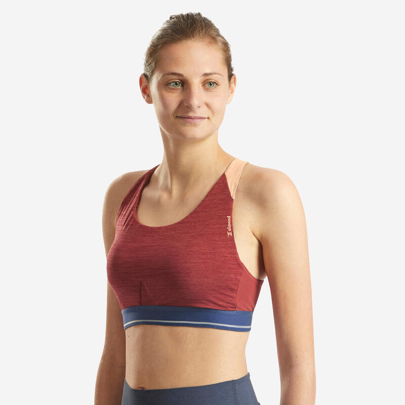 WOMEN’S CLIMBING BRA EDGE BRICKRED Decathlon