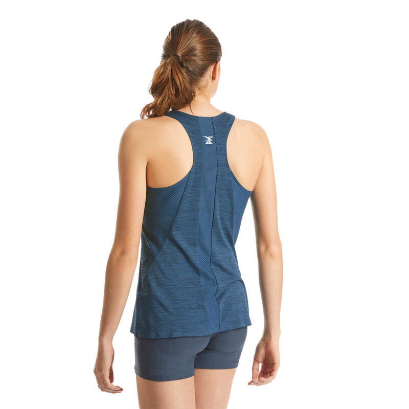 Camiseta de escalada y montaña tirantes Mujer Simond Race azul