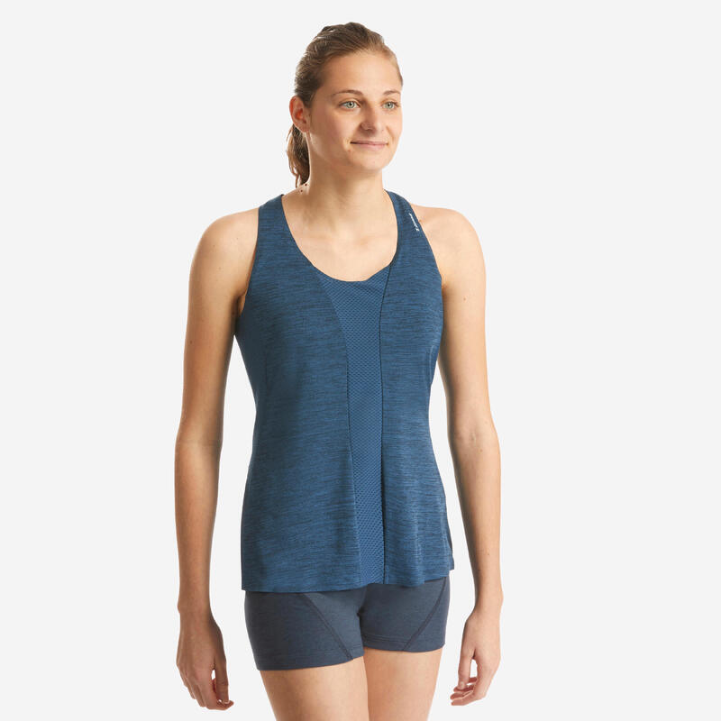 KLIMTOP VOOR DAMES EDGE STRETCH BLAUW