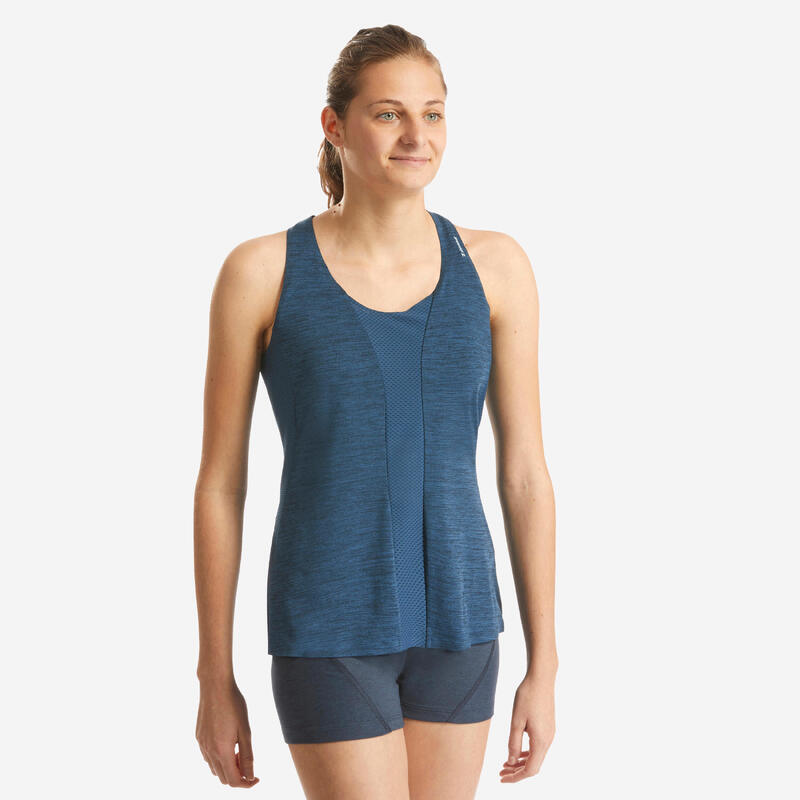 Camiseta de escalada y montaña tirantes Mujer Simond Race azul