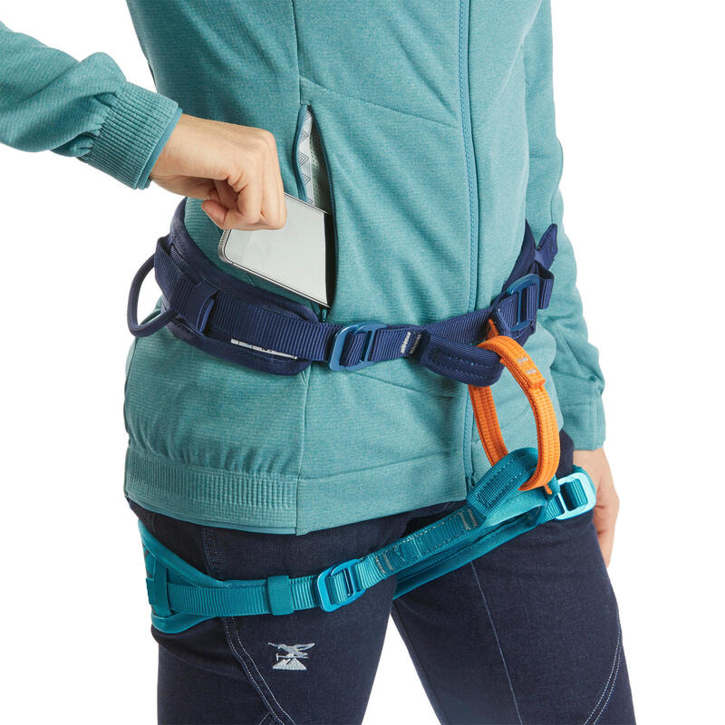 Stretch fleece voor klimmen dames Vertika turquoise