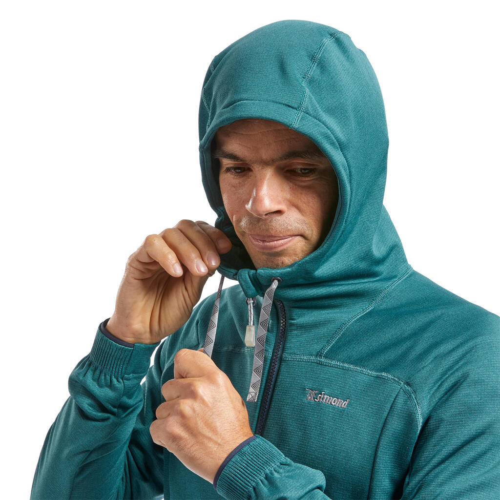 Elastīga vīriešu flīsa jaka, zaļganzila
