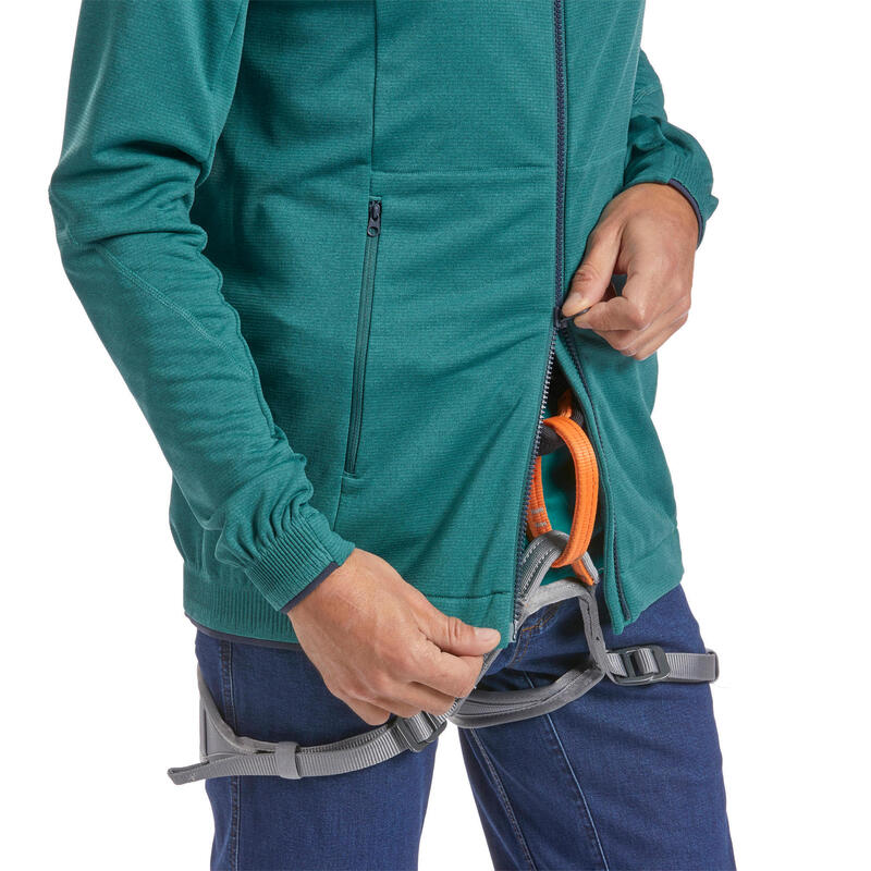 Stretch fleece voor klimmen heren Vertika groen