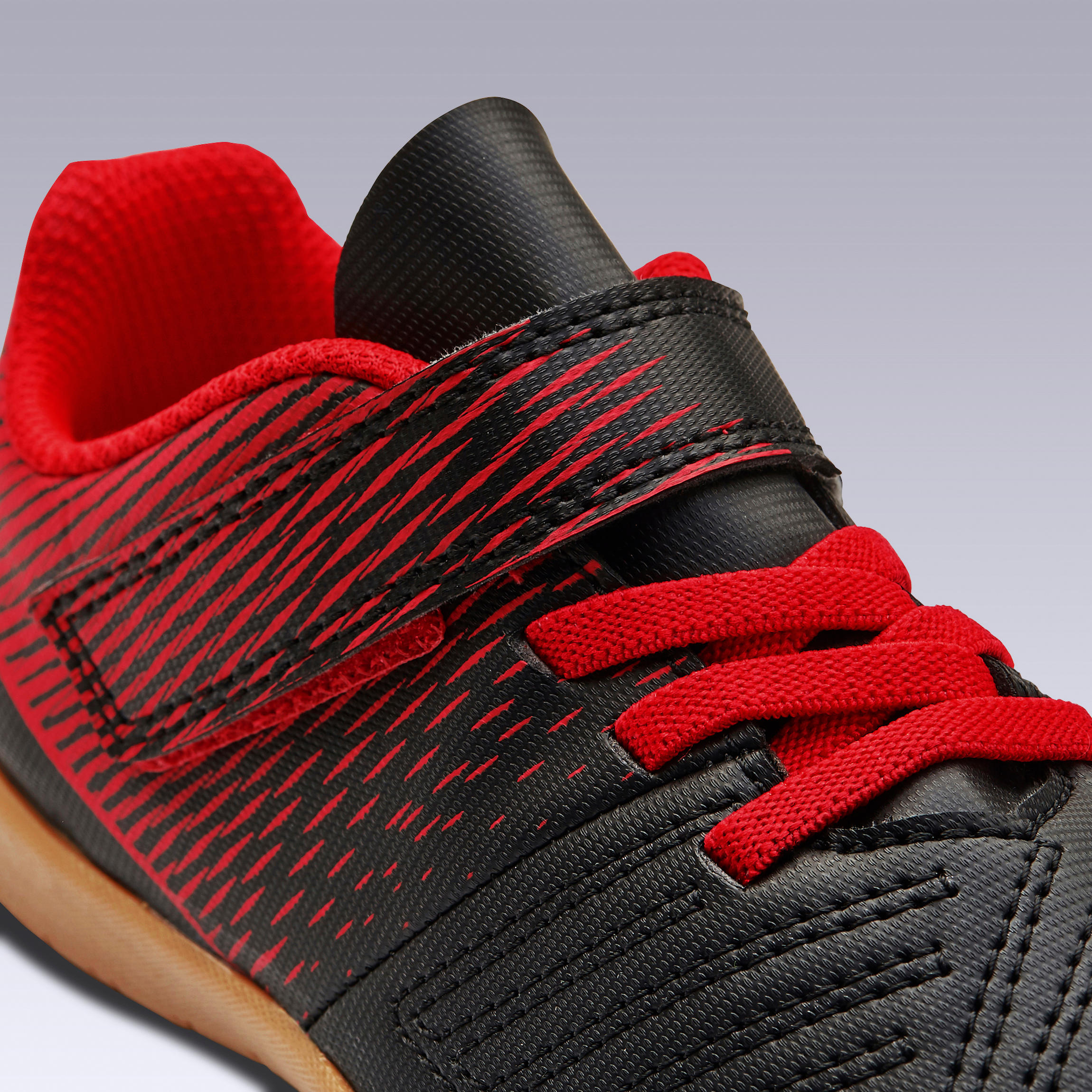 Kids' Indoor Soccer Shoes  - 100 Black/Red - KIPSTA
