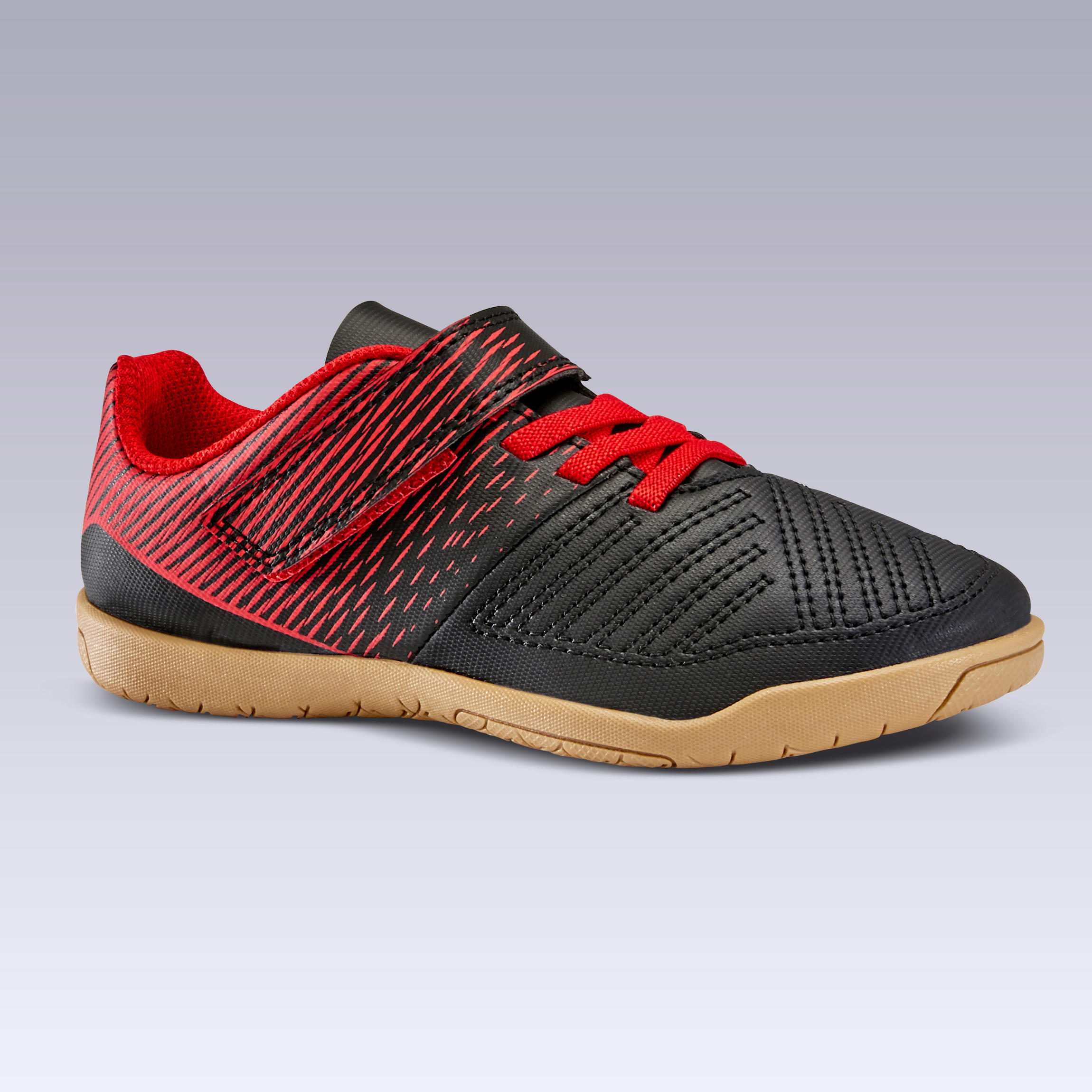 Kids' Indoor Soccer Shoes  - 100 Black/Red - KIPSTA