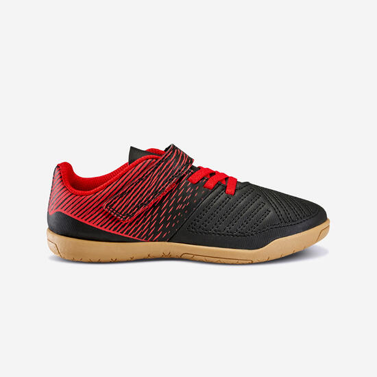 Scarpe futsal bambino 100 nero-rosso