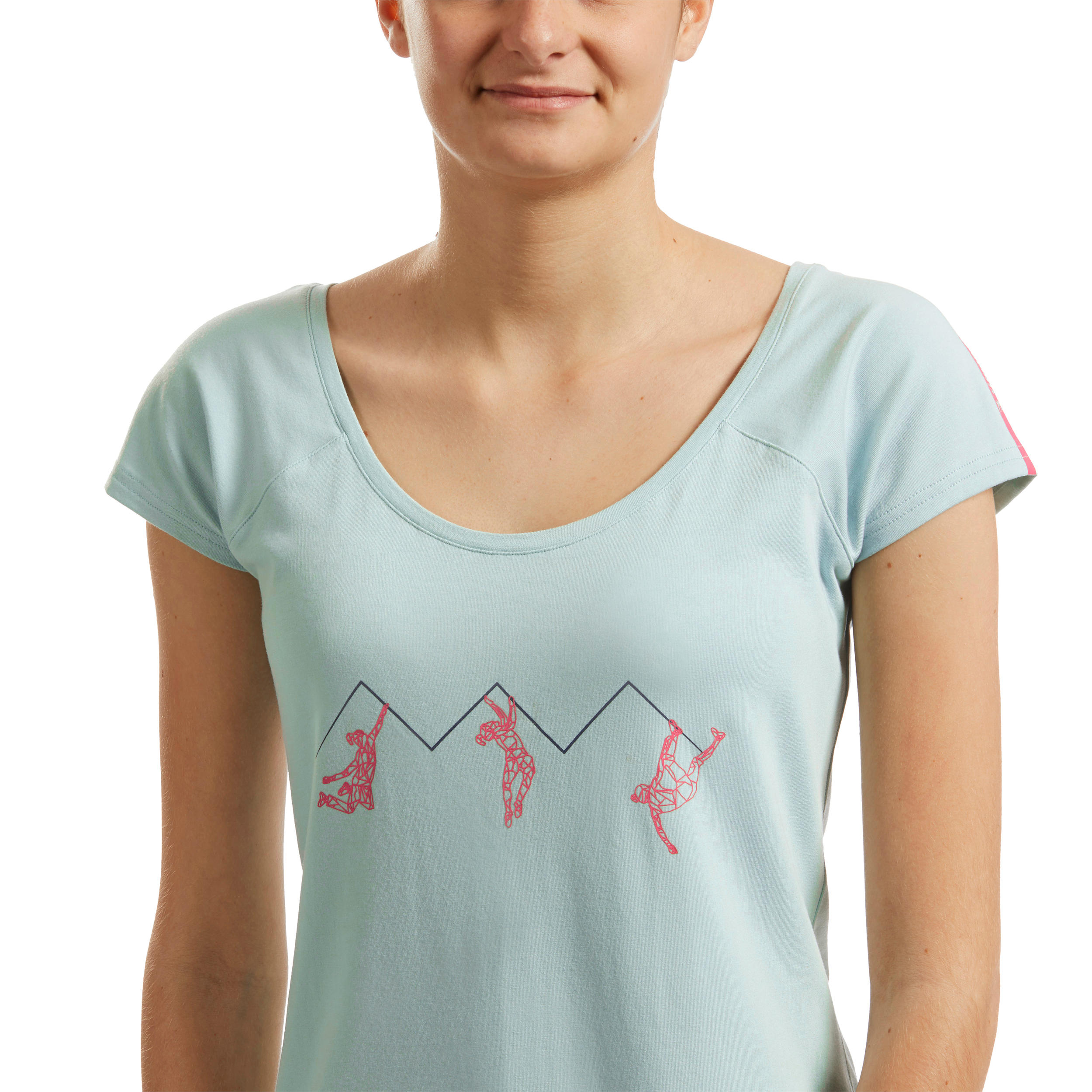 Women's Climbing Short Sleeve Stretch T-Shirt Turquoise 6/11