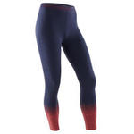 Domyos Ademende en technische legging voor gym meisjes S900 marineblauw/fluoroze