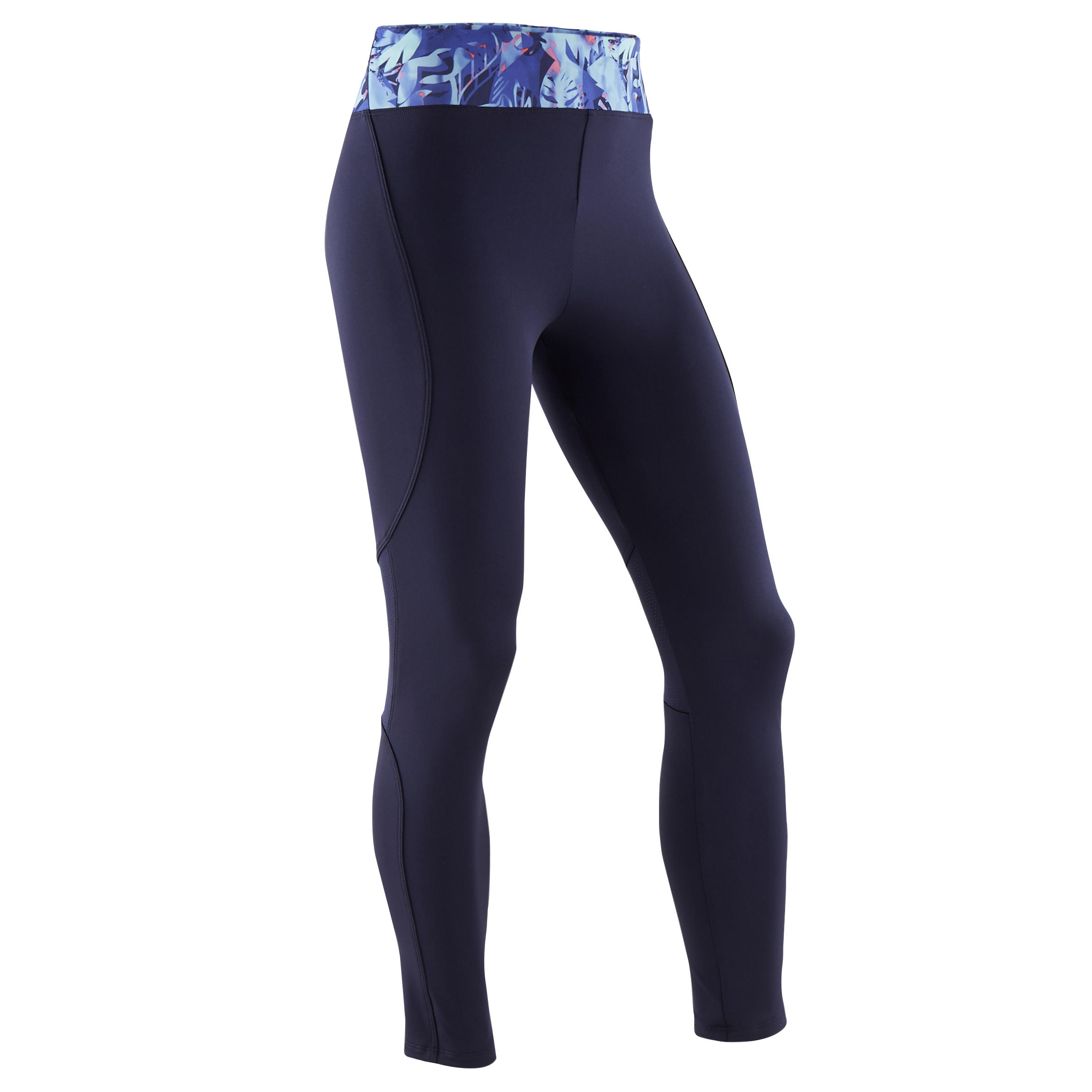 

Girls Leggings Gym Breathable Synthetic S500 - Navy Blue/Purple Print -  By DOMYOS | Decathlon