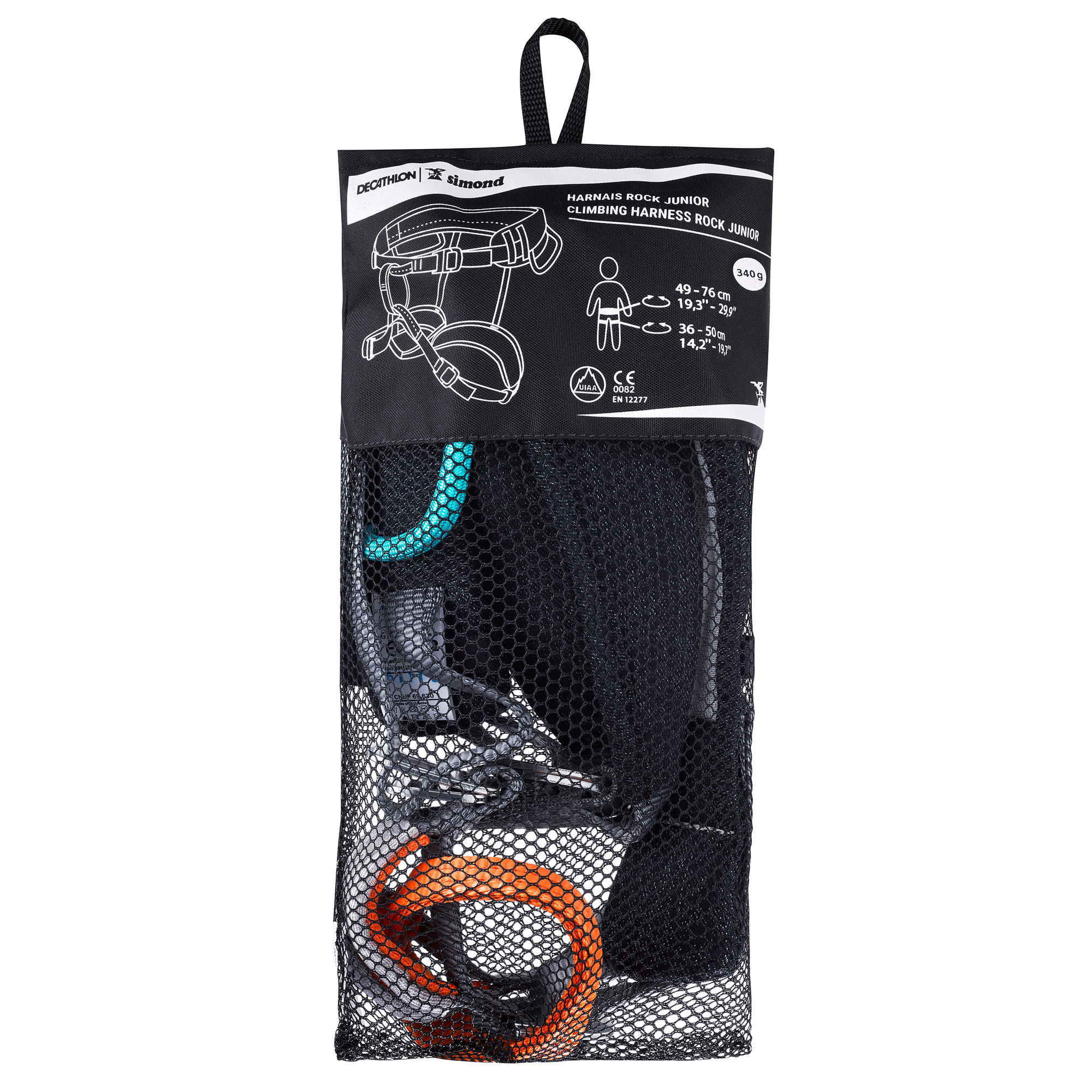 CHILDREN'S CLIMBING HARNESS - ROCK JUNIOR JEAN BLACK