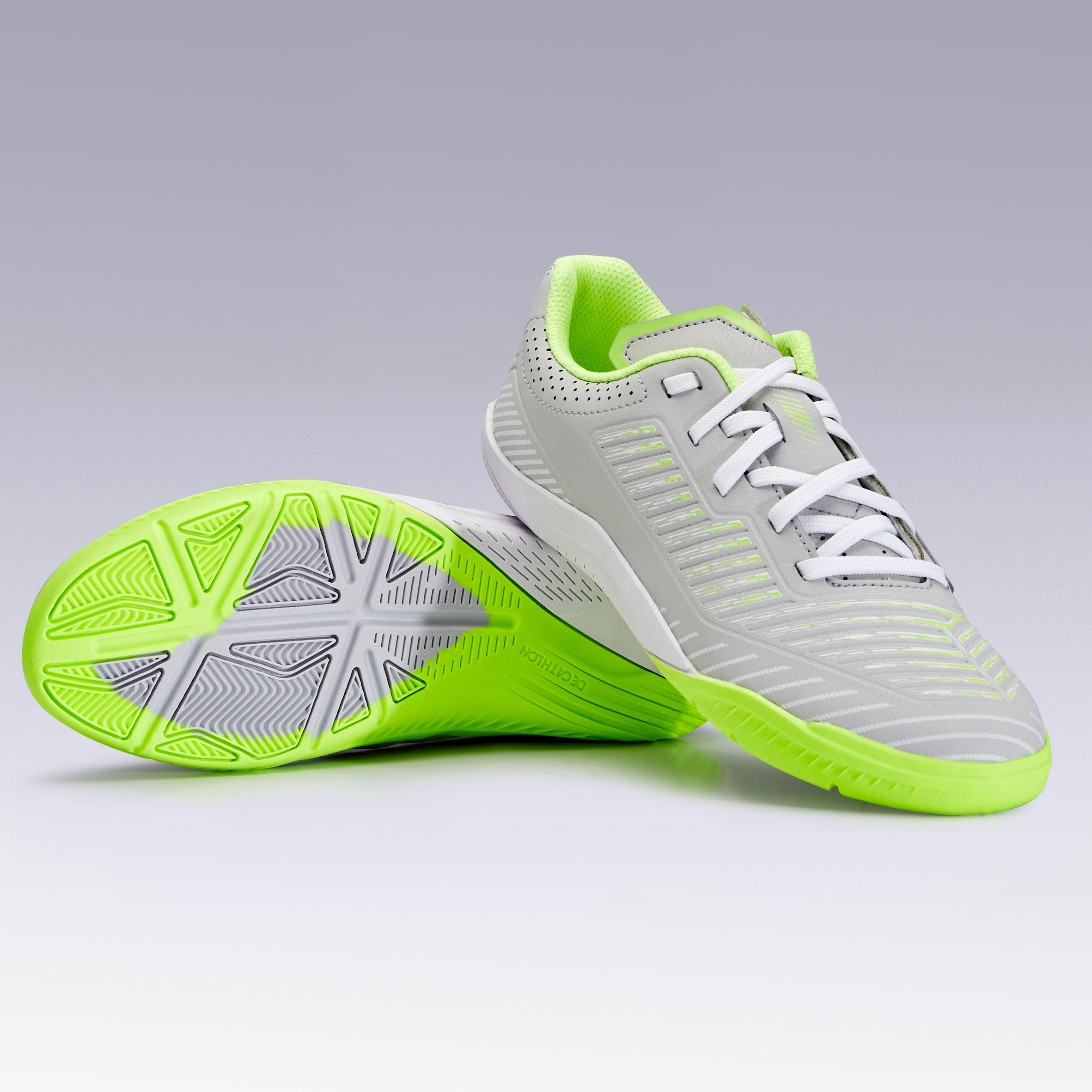 Kids' Futsal Shoes Ginka 500 - Light Grey 10/11