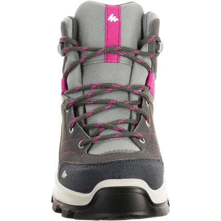 Sivo-ružičaste vodootporne cipele MH500 Mid za decu
