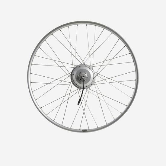 Ruota post con motore 28" bici elettrica Elops900Edoppia parete 36 volt argento
