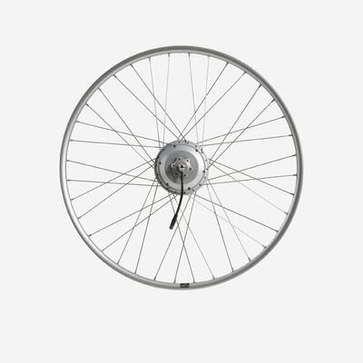 Ruota post con motore 28" bici elettrica Elops900E.doppia parete 36 volt argento