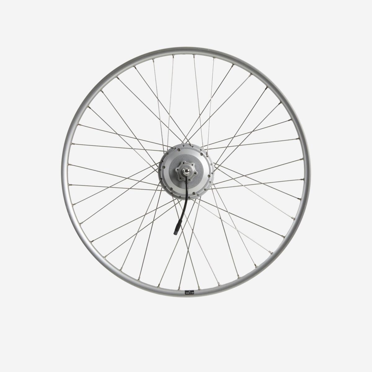 roue velo ville assistance electrique 28 pouces arrière double parois 36v argent