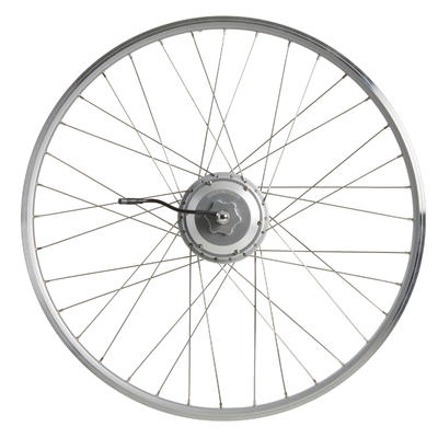 Ruota post da 28" motore. bici elettrica Elops500 doppia parete 24 volt argento