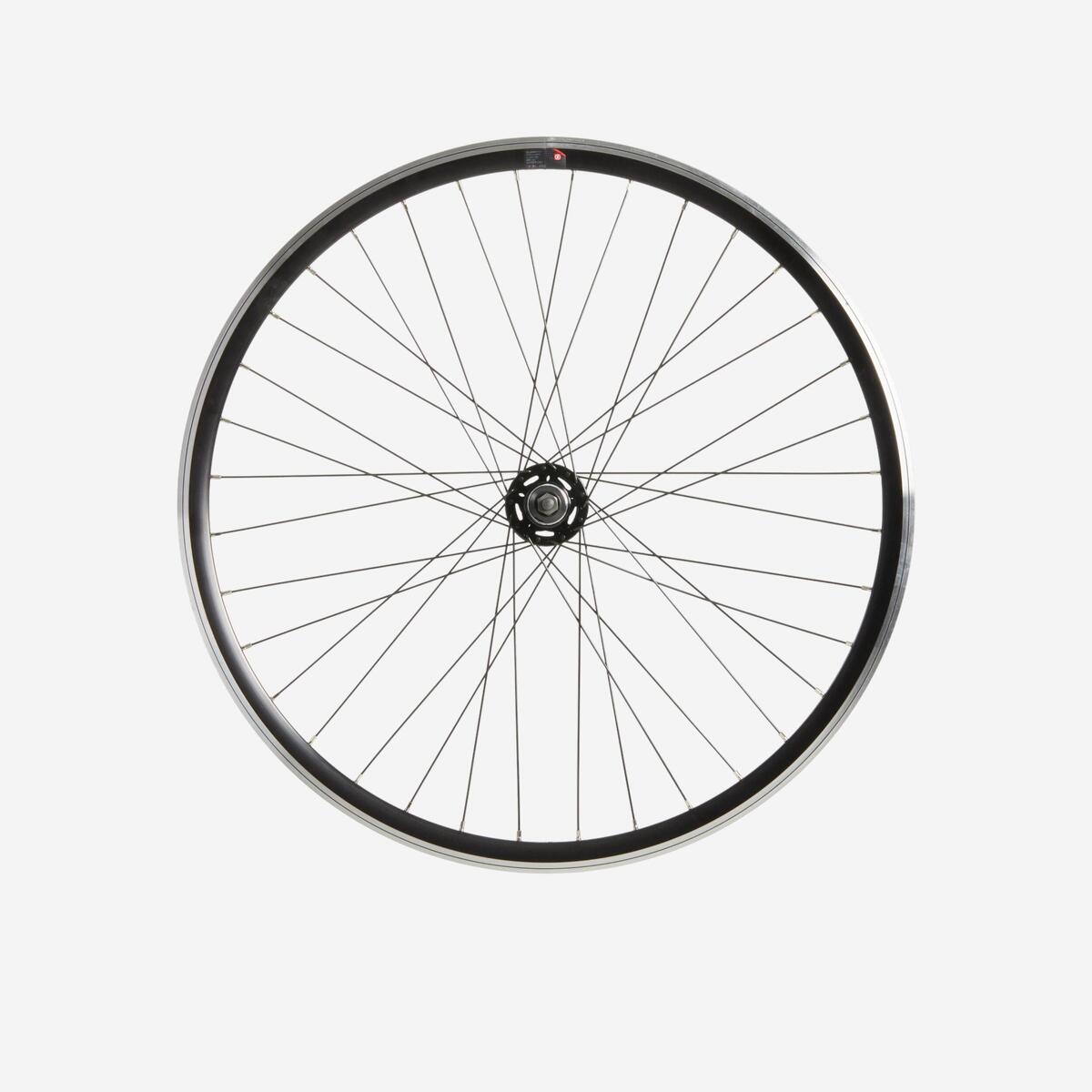 Roue fixie 28 pouces arrière double parois noir elops 500 flip flop monovitesse
